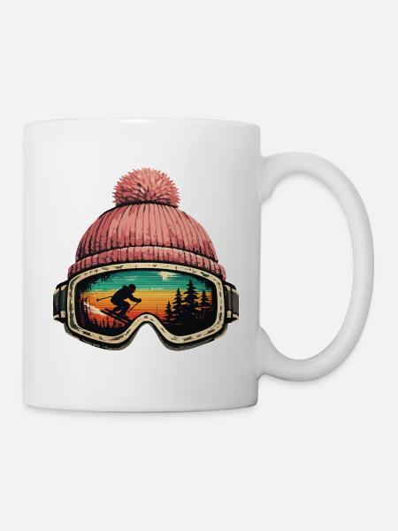 Apres Ski Skifahrer Skibrille Winter Geschenk - Tasse - Weiß