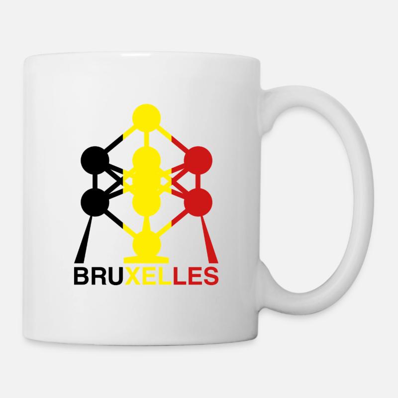 Atomium Brussels – Ikone der belgischen Flagge - Tasse - Weiß