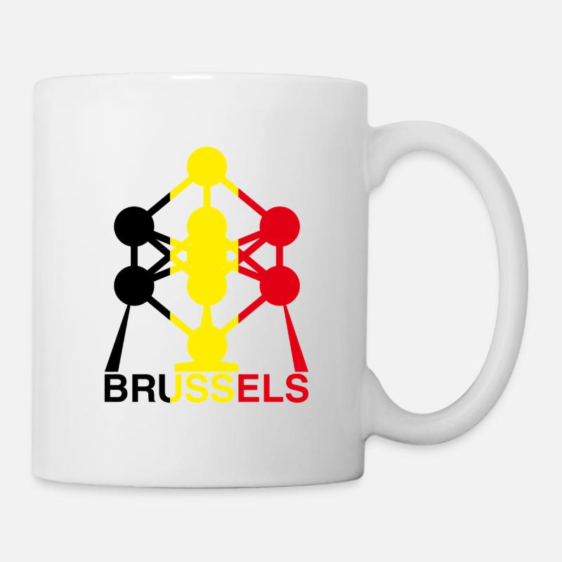 Atomium Brussels – Ikone der belgischen Flagge - Tasse - Weiß