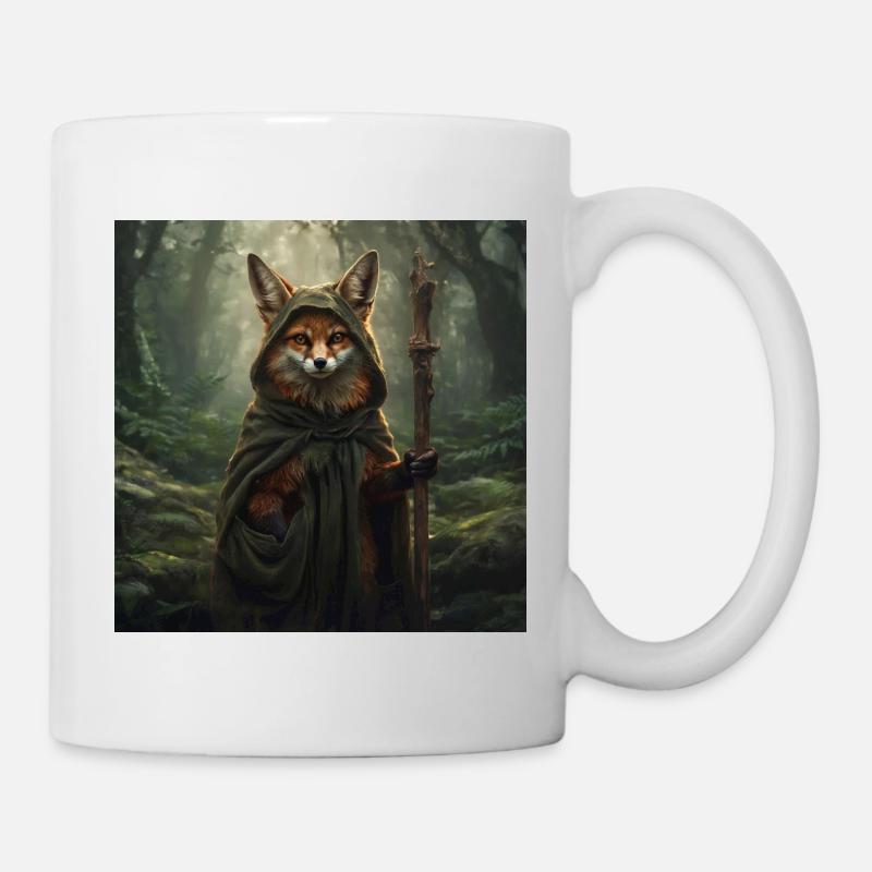 Forest Fox in Druid Cape - Mug - white