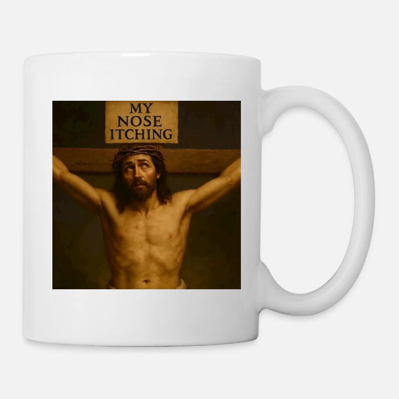 Nose itching on the lower back - Mug - white