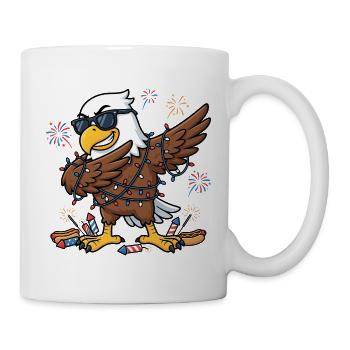 Funny dabbing eagle for the 4th of July - Mug - white - Right