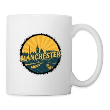 Insigne du canal vintage de la Skyline de la ville de Manchester - Mug blanc - blanc - Droite