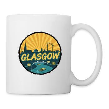 Badge rétro vintage de la Skyline de la ville de Glasgow - Mug blanc - blanc - Droite