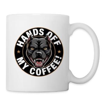 Weg von meinem Kaffee zorniger Hund - Tasse - Weiß - Rechts