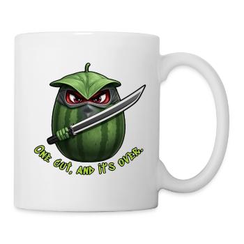 Wassermelone Ninja: Ein Schnitt Ende - Tasse - Weiß - Rechts