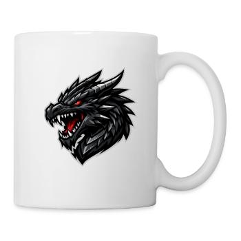 Dragon head with red eyes - Mug - white - Right