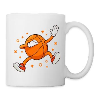 Lustiger Basketball-Maskottchen-Cartoonspieler - Tasse - Weiß - Rechts