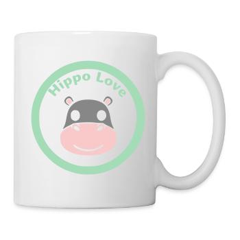 Nilpferd Kopf Gesicht Maske Lächeln - Tasse - Weiß - Rechts