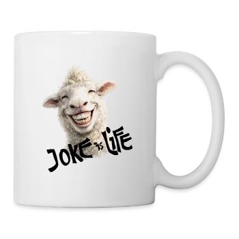 La blague de l’agneau souriant, c’est la vie - Mug blanc - blanc - Droite