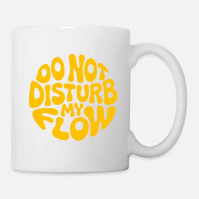 Ne dérange pas mon flux jaune marqué - Mug blanc - blanc