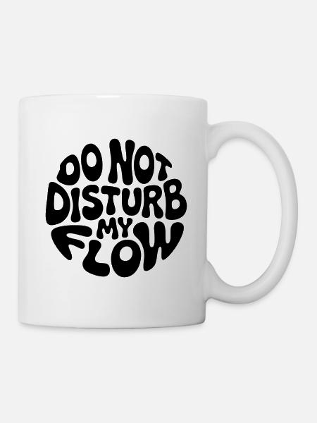 do not disturb my flow black branded - Mug - white