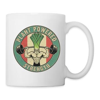 Strong Leek Weightlifting Design Fitness Vegan - Mug - white - Right