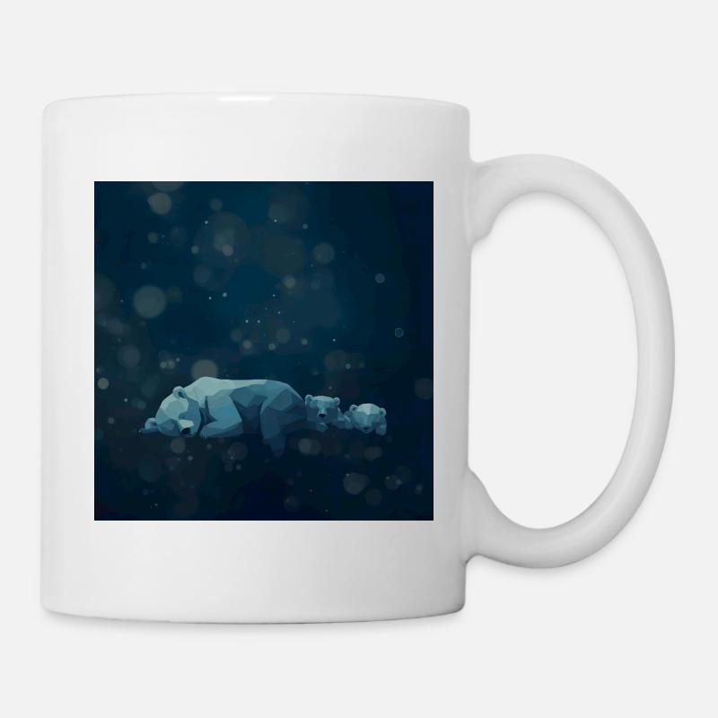 Ours polaires géométriques de la Nuit Bleue - Mug blanc - blanc