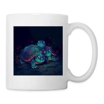 Drei leuchtende Schildkröten - Tasse - Weiß - Rechts