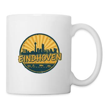 Eindhoven City Skyline Vintage Badge Art - Mug - white - Right