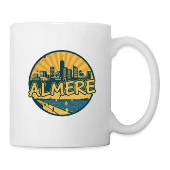 Almere City Skyline Vintage Retro Badge - Mug - white - Right