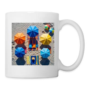 Retraite colorée sur la plage - Mug blanc - blanc - Droite