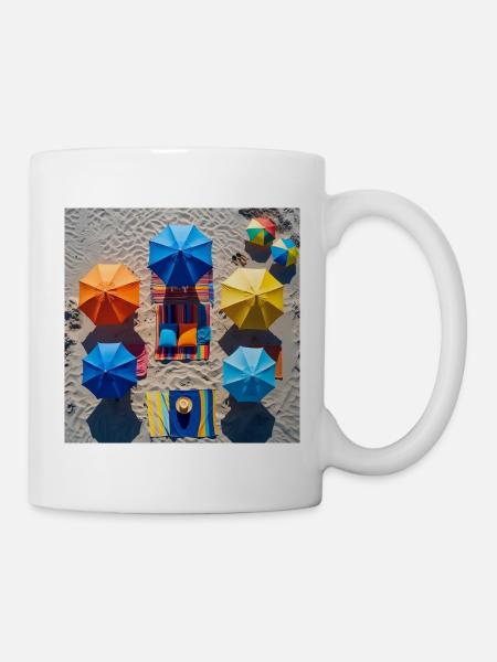 Colorful retreat on the beach - Mug - white