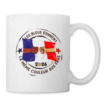 Les_bleus_donnent_la_meme_couleur_aux_fans - Tasse - Weiß - Rechts