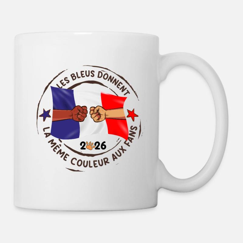 Les_bleus_donnent_la_meme_couleur_aux_fans - Tasse - Weiß
