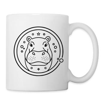 Contour du cercle du ciel étoilé de l’hippopotame - Mug blanc - blanc - Droite