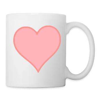 pink heart pink gift valentine's day - Mug - white - Right
