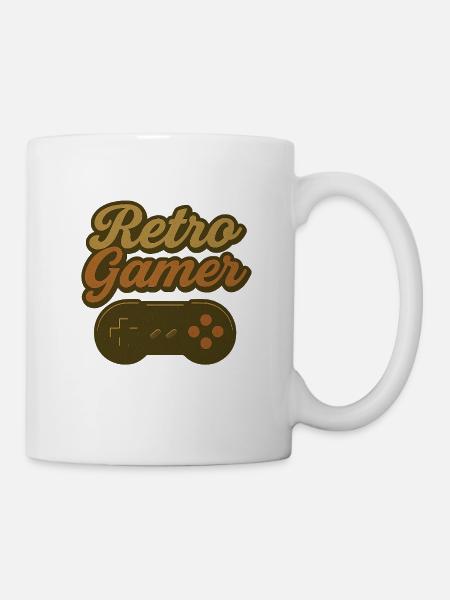 Retro-Gamer Controller-Design - Tasse - Weiß