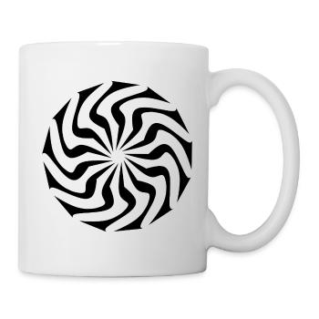 Geometrischer Schwarzer Wirbel - Tasse - Weiß - Rechts