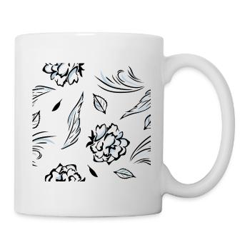 Seamless_pattern_with_roses - Mug blanc - blanc - Droite