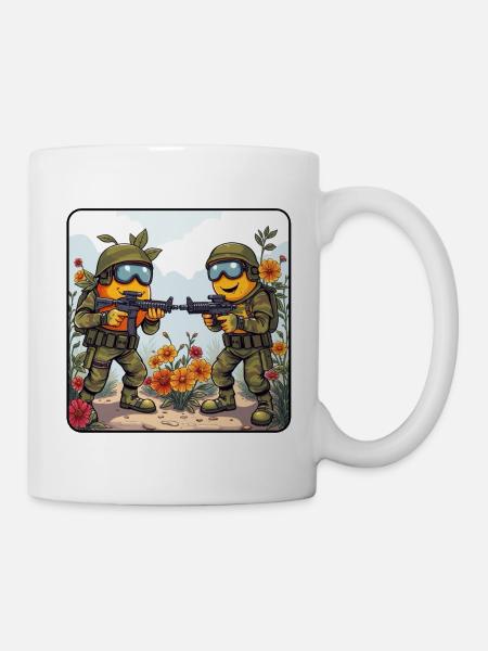 Blütenkampf Duo - Tasse - Weiß