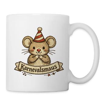 Karnevalsmaus Niedlich Weiberfastnacht Köln - Tasse - Weiß - Rechts