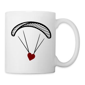 Paragleiten - Gleitschirm mit Herz. - Valentinstag - Tasse - Weiß - Rechts