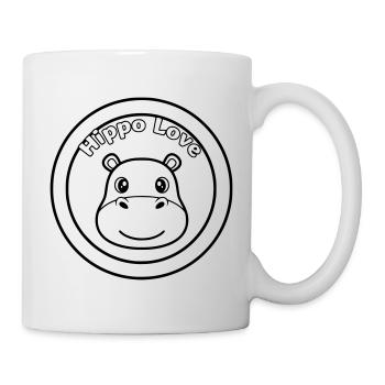 Hippo Love Nilpferd Logo - Mug - white - Right