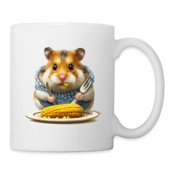 Küchenhamster beim Maisfest - Tasse - Weiß - Rechts