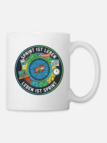 Sprint is life: Agile zombies in the hamster wheel - Mug - white