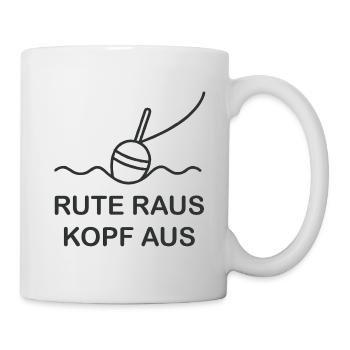 Rod out, head out – fishing motif - Mug - white - Right