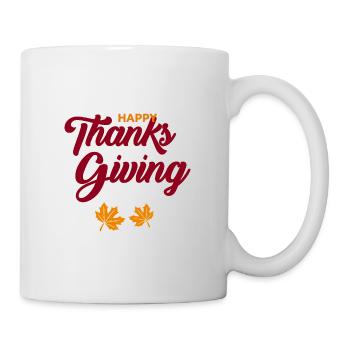 Bon scénario de Thanksgiving avec feuilles - Mug blanc - blanc - Droite