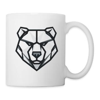 Geometrisches Bärenlogo, Symbol für Stärke und Macht - Tasse - Weiß - Rechts