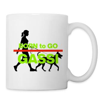 BORN TO GO GASSI! DOGMOM DOG LOVE PAW LOVE - Mug - white - Right