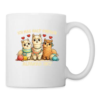 Alpacas comic motif with heart and funny saying - Mug - white - Right