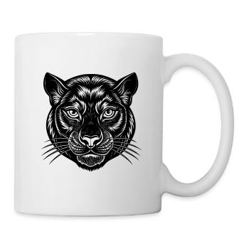 Visage de panthère - Mug blanc - blanc - Droite