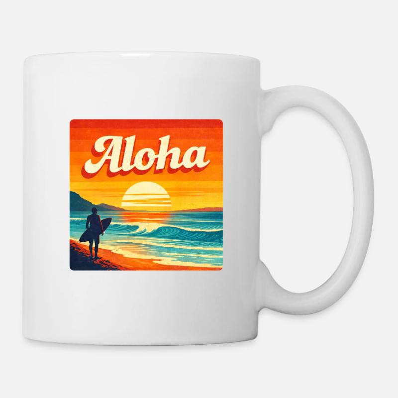 Aloha Sunset Surf - Mug blanc - blanc