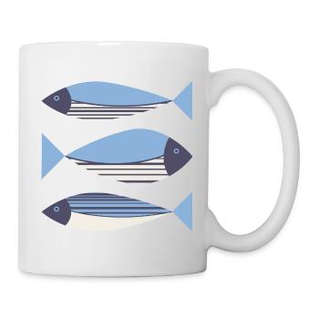 Illustrated Graphic Fish Blue - Mug - white - Right