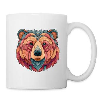 Mandala-Bär in Farbe, Ruhe und Harmonie - Tasse - Weiß - Rechts