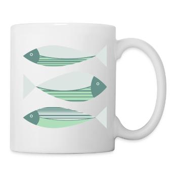 Illustrierte Grafik Fischgrün - Tasse - Weiß - Rechts