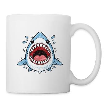 Requin – Style dessin animé avec un personnage vif - Mug blanc - blanc - Droite