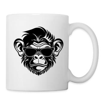 Cool Monkey Head with Sunglasses - Mug - white - Right