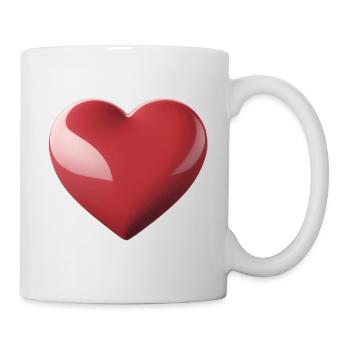 Heart Gloss Red – Heart Symbol Pattern - Mug - white - Right