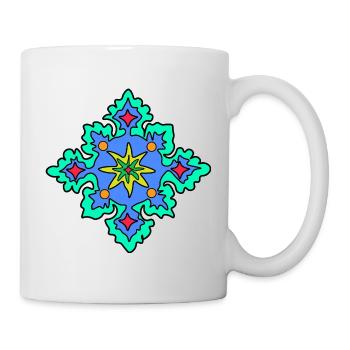 Geometrisches Mandala-Sternmuster - Tasse - Weiß - Rechts